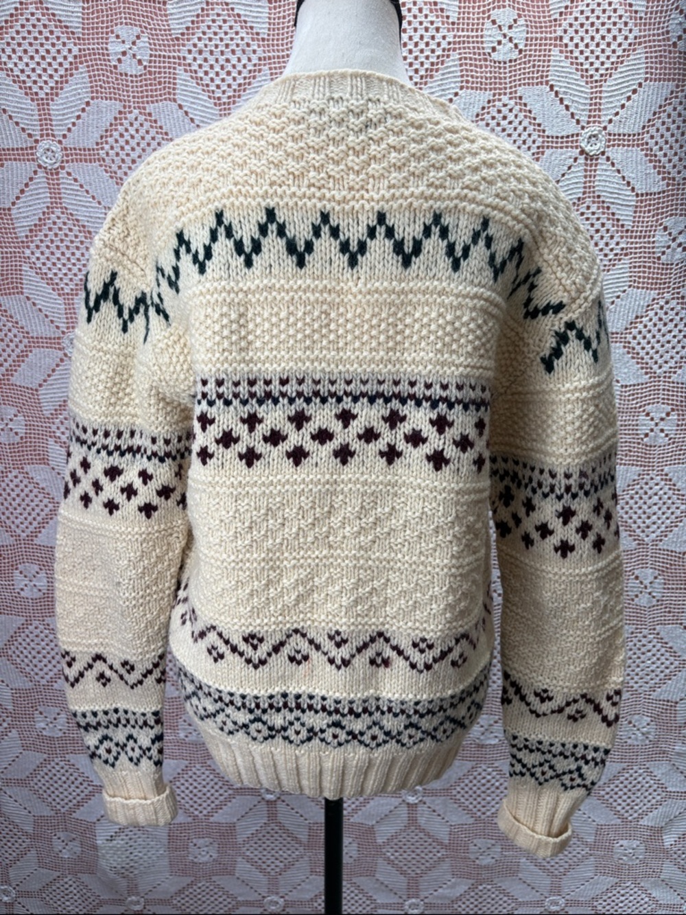 Polo Ralph Lauren Hand Knit Wool Sweater Fair Isle Size S - Picture 6 of 9